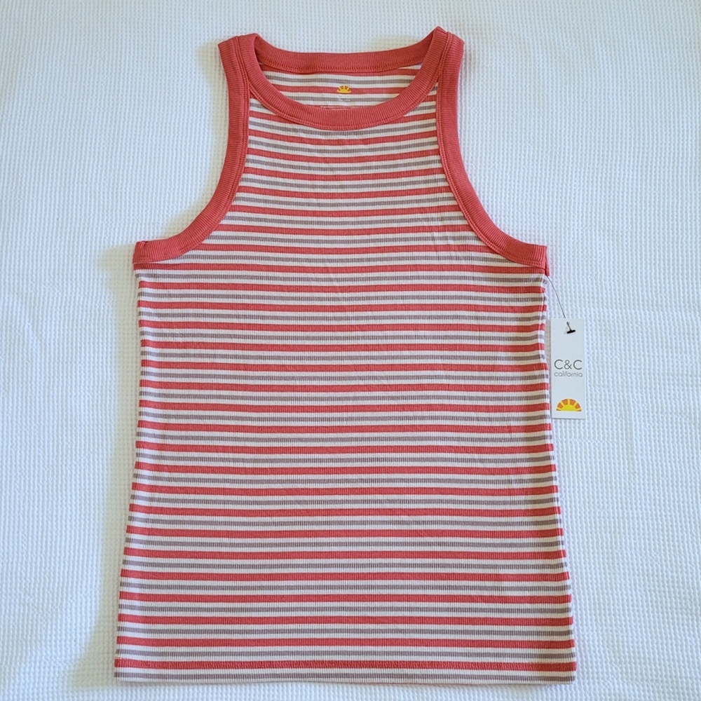 C&C California🌴 Striped Ribbed Tank Top - NWT